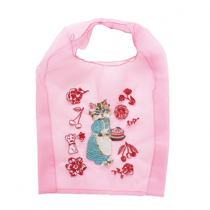 【2024夏季新品】Nathalie Lete 動物刺繡透紗手提袋購物袋包包 Organdy Bag